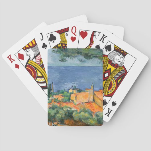 ポールセザンヌ – 赤い屋根とエスタケ トランプ (裏面)