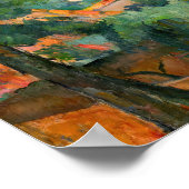 ポールセザンヌ – 赤い屋根とエスタケ ポスター (角)