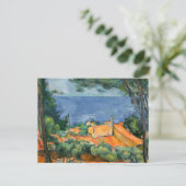 ポールセザンヌ – 赤い屋根とエスタケ ポストカード (スタンド正面)