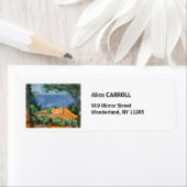 ポールセザンヌ – 赤い屋根とエスタケ ラベル (インサイチュ)