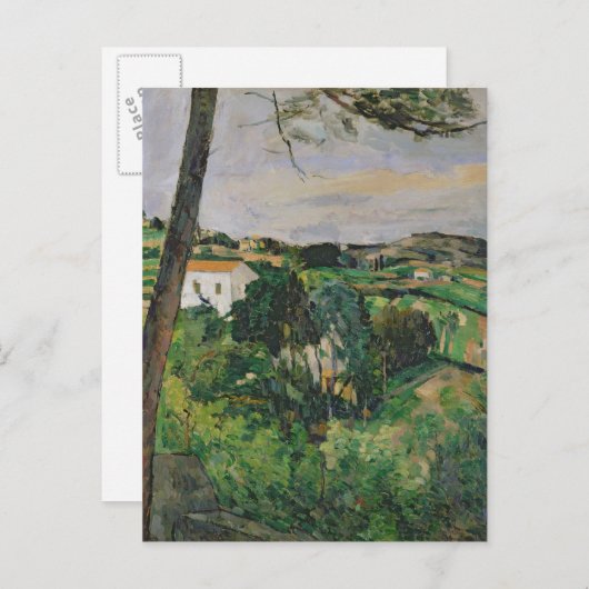 ポールセザンヌ |赤い屋根の風景または松 ポストカード (正面/裏面)