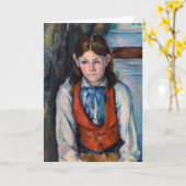 ポールセザンヌ – 赤ベストの少年 カード (黄色い花)
