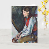 ポールセザンヌ – 赤ベストの少年 カード (黄色い花)