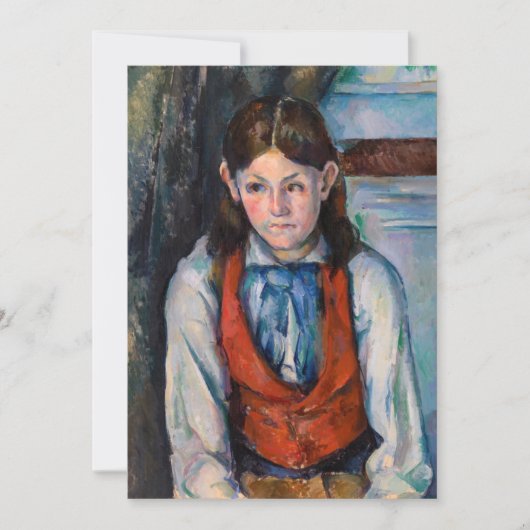 ポールセザンヌ – 赤ベストの少年 サンキューカード (正面)