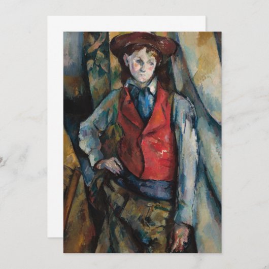 ポールセザンヌ – 赤ベストの少年 招待状 (正面/裏面)