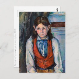 ポールセザンヌ – 赤ベスト葉書の少年 ポストカード