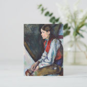 ポールセザンヌ – 赤ベスト葉書の少年 ポストカード (スタンド正面)