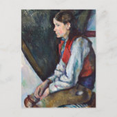 ポールセザンヌ – 赤ベスト葉書の少年 ポストカード (正面)
