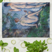 ポールセザンヌ- Group of Bather キッチンタオル (折り畳み)