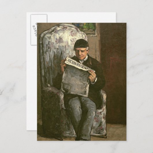 ポールセザンヌ| "L'�のv�を読んでいる芸術家の父 ポストカード (正面/裏面)
