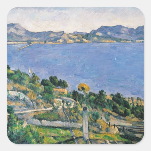 ポールセザンヌ | L'Estaque,マルセ湾の眺め スクエアシール (正面)
