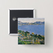 ポールセザンヌ| L'Estaque、Marseの湾の眺め 缶バッジ (正面&裏面)