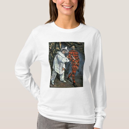ポールセザンヌ| Pierrotおよび道化師1888年 Tシャツ (正面)