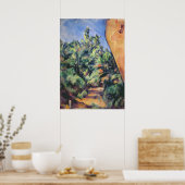 ポールセザンヌ | Red rock, c.1895 (キャンバス上の油) ポスター (キッチン)