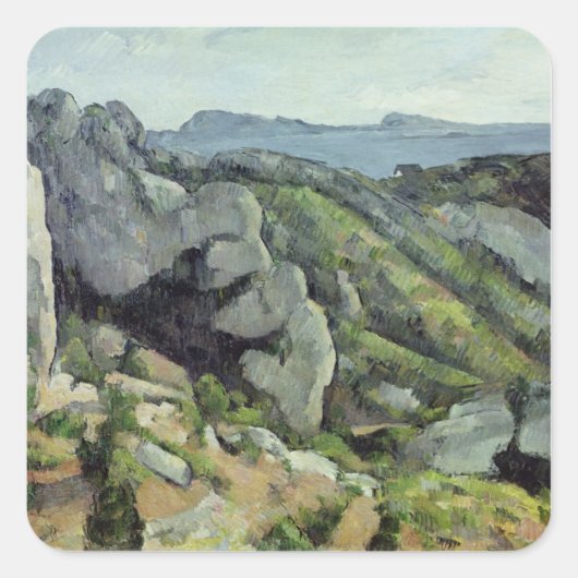 ポールセザンヌ Rocks at L'Estaque, 1879-82 スクエアシール (正面)