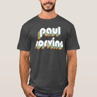 ポールソルヴィーノレトロレインボータイポグラフィフェードスタイル Tシャツ