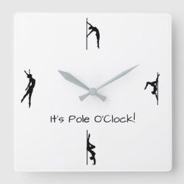ポールダンスの時間だ!ポールが壁の時計を移動 スクエア壁時計