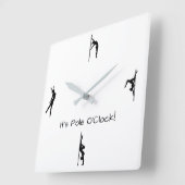 ポールダンスの時間だ!ポールが壁の時計を移動 スクエア壁時計 (傾斜)