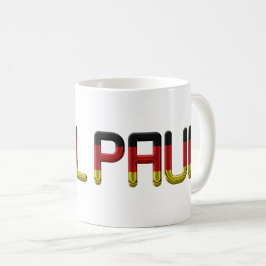 ポールドイツ国旗の名前ドイツタイポグラフィ コーヒーマグカップ (正面右)