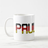 ポールドイツ国旗の名前ドイツタイポグラフィ コーヒーマグカップ (左)