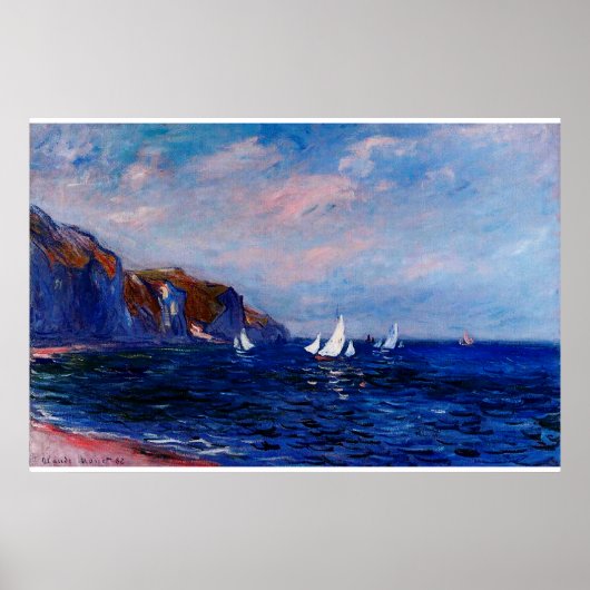 ポールビルの崖と帆船，1882 ポスター (正面)