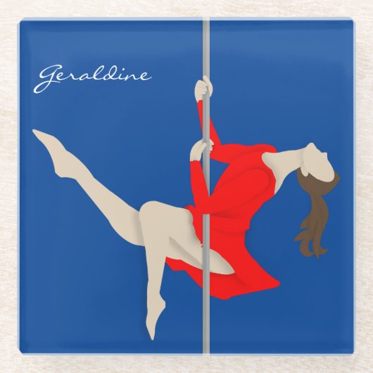 ポールフィットネス ガラスコースター (正面)