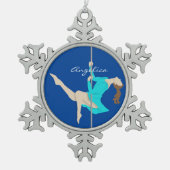 ポールフィットネス スノーフレークピューターオーナメント (正面)