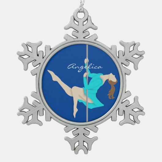 ポールフィットネス スノーフレークピューターオーナメント (正面)