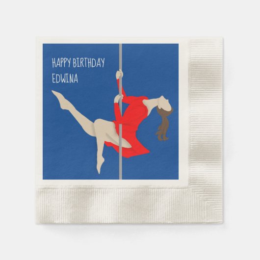 ポールフィットネス 縁ありカクテルナプキン (正面)