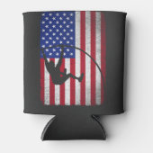 ポールボールトアメリカ国旗7月ジャンプスポーツ4日 缶クーラー (正面)