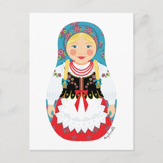 ポールマトリョシカ葉書 ポストカード (正面)