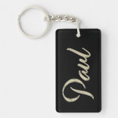 ポール名ホワイトゴールドシュリュッセランナーガーアンハンガー キーホルダー (正面)