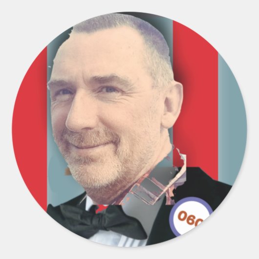 ポール誕生日画像 – 60 6 Cmラウンドバッジスクエア ラウンドシール (正面)