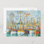 ポール賛美・シニャックによるグロイでのマグロ船団の ポストカード (正面/裏面)