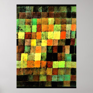 ポール・クリー・アート、古代サウンド・抽象芸術オン・ブラック ポスター