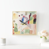 ポール·クリー·アート：哀れな水彩、赤 スクエア壁時計 (ホーム)