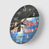 ポール·クリー·アート-船乗り ラウンド壁時計 (傾斜)