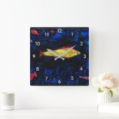 ポール·クリー·ゴールドフィッシュ スクエア壁時計 (ホーム)