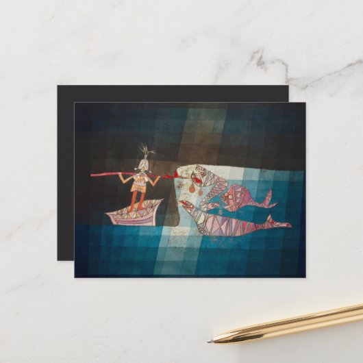 ポール・クレーによる船員オペラのバトルシーン ポストカード (正面/裏面インサイチュ)