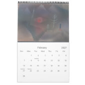 ポール・クレーの抽象芸術絵画とプリント カレンダー (2月 2027)
