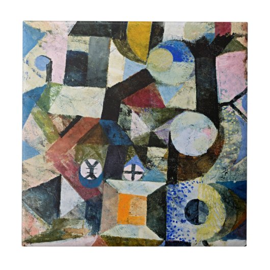 ポール・クレーの黄半月との構図 タイル (正面)