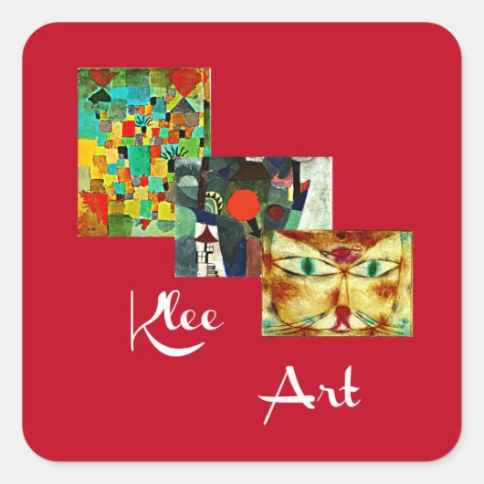 ポール・クレー抽象芸術・アート・コラージュ スクエアシール (正面)