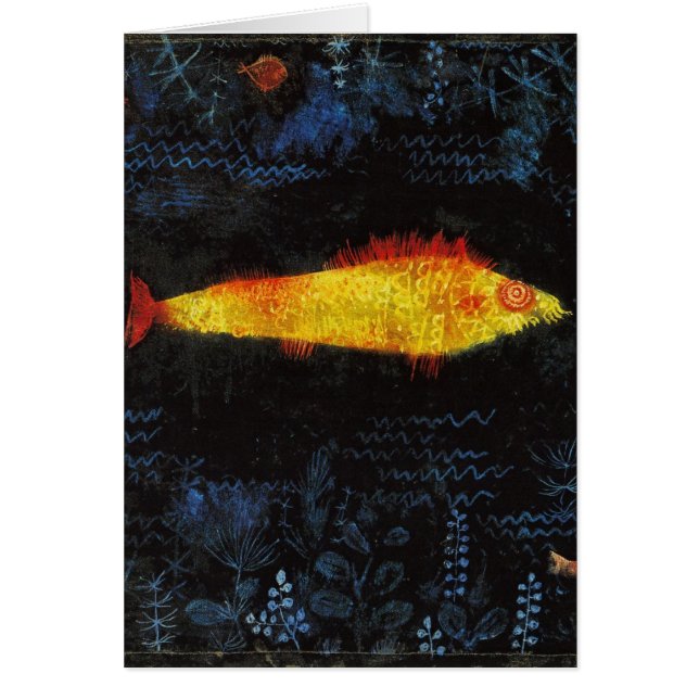 ポール・クレー金魚ヴィンテージ水彩画 (正面)