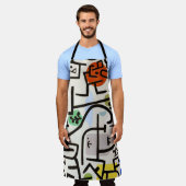 ポール・クレー「リッチポート」モダン抽象芸術 エプロン (着用した状態)