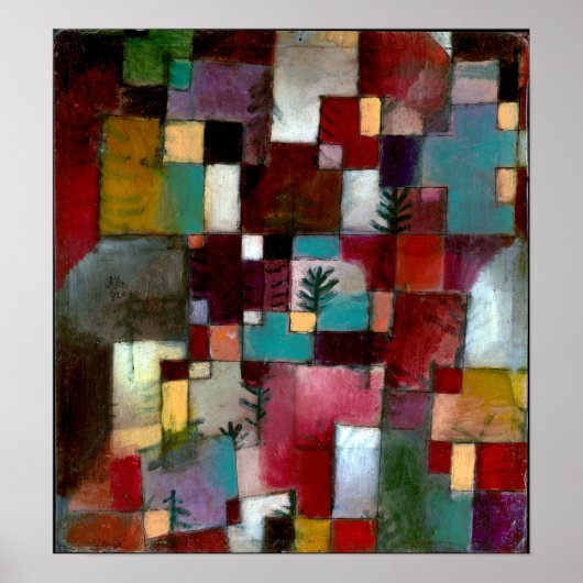 ポール・クレー・レッド・グリーンとバイオレット・イエローのリズム ポスター (正面)