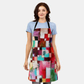 ポール・クレー・レッド・グリーンとバイオレット エプロン (着用した状態)