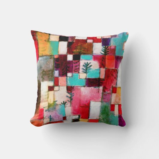 ポール・クレー・レッド・グリーンとバイオレット クッション (正面)