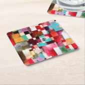 ポール・クレー・レッド・グリーンとバイオレット スクエアペーパーコースター (アングル)