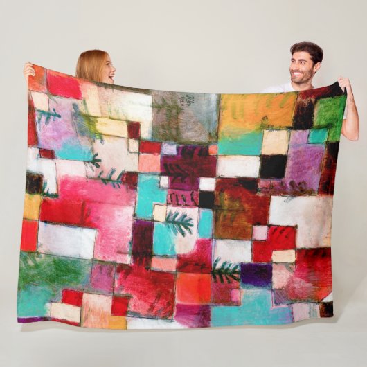 ポール・クレー・レッド・グリーンとバイオレット フリースブランケット (インサイチュ)