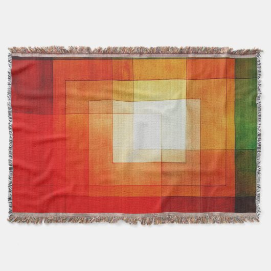 ポール・クレー 白枠のポリフォニック(White Framed Polyphonically) スローブランケット (正面)